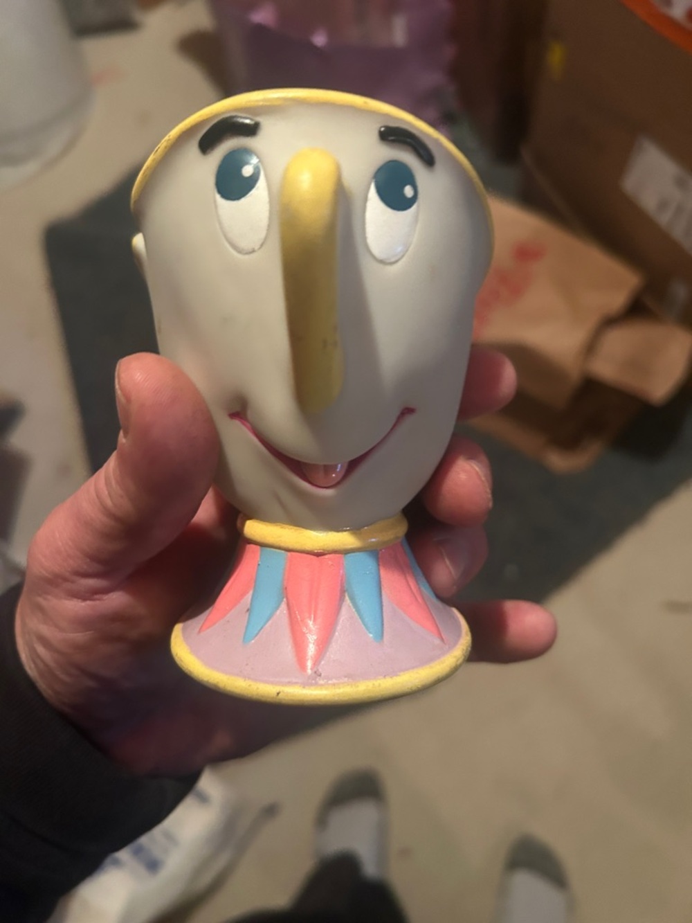 Vintage Pizza Hut DisneyTeacup Character Figurine - Cream & Pastel Accent Colors